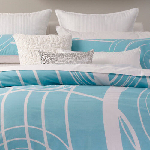 2 Pce Logan & Mason MURRAY White Blue Quilt Doona Duvet Cover Set - SINGLE