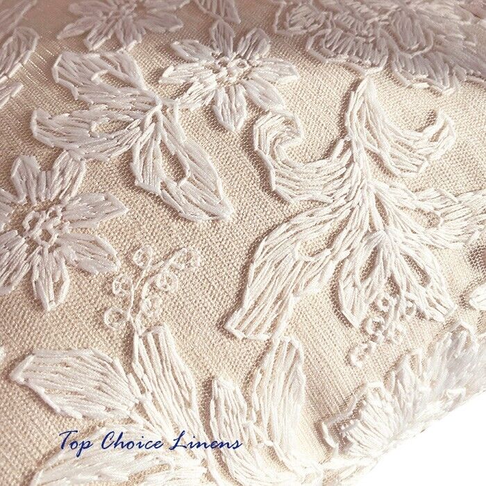 43 x 43cm Decorative Pillow Cover Embroidered Floral White Lace Cushion Cover