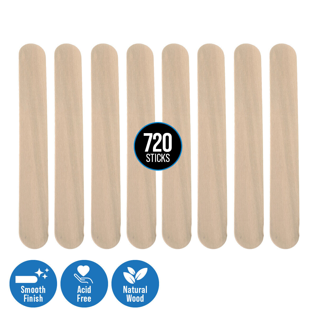 Craft Gallery® 720PCE Jumbo Natural Wooden Craft Stick Multipurpose 25 x 200mm