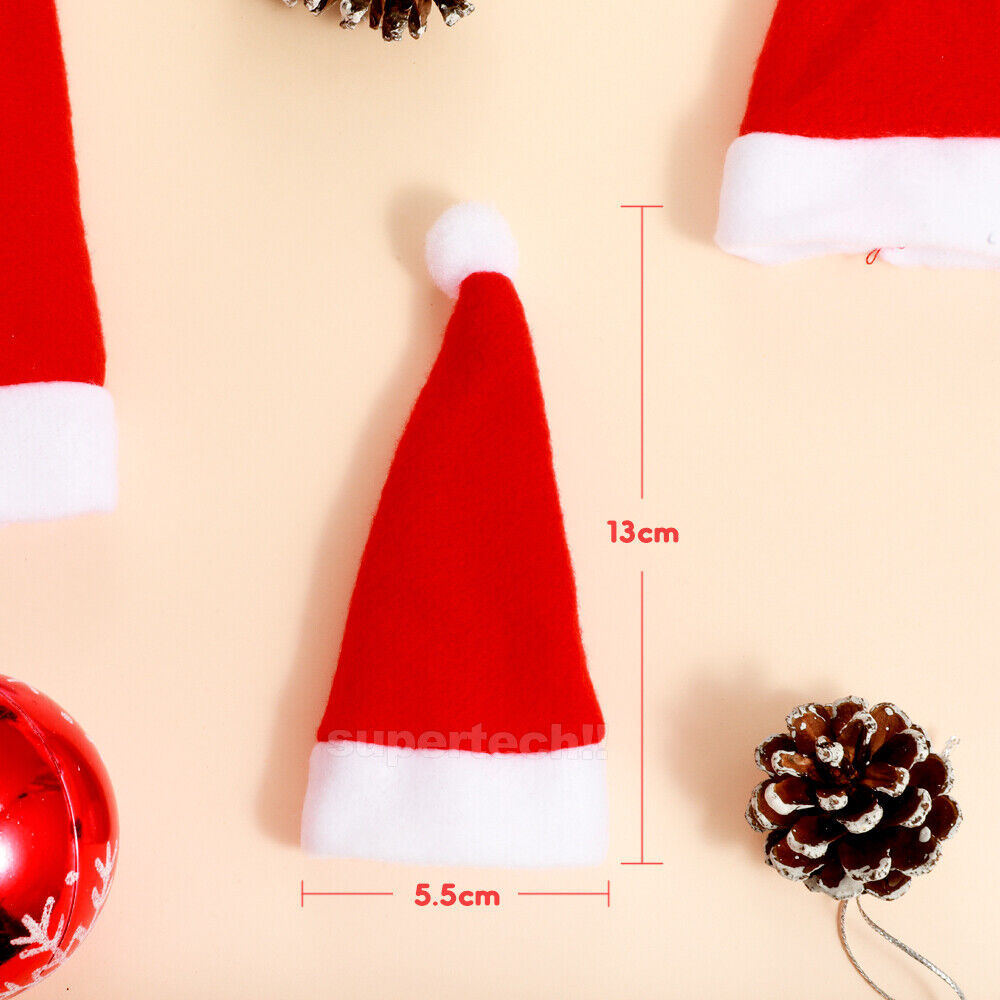 10PCS Red Hat Santa Cutlery Christmas Knife Bag Xmas Fork Holder Xmas Decoration