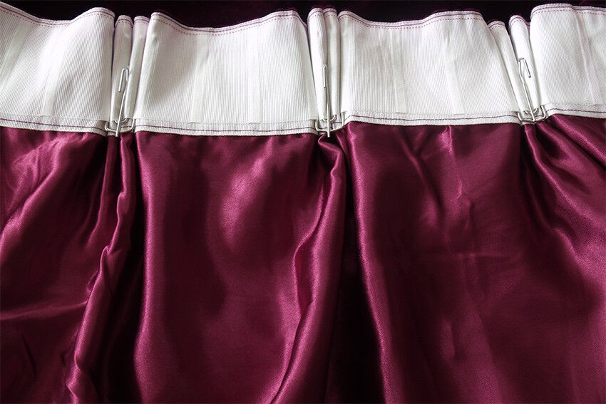 Large Thick Velvet Curtains 590x230cm with full liner 30 hooks Burgundy