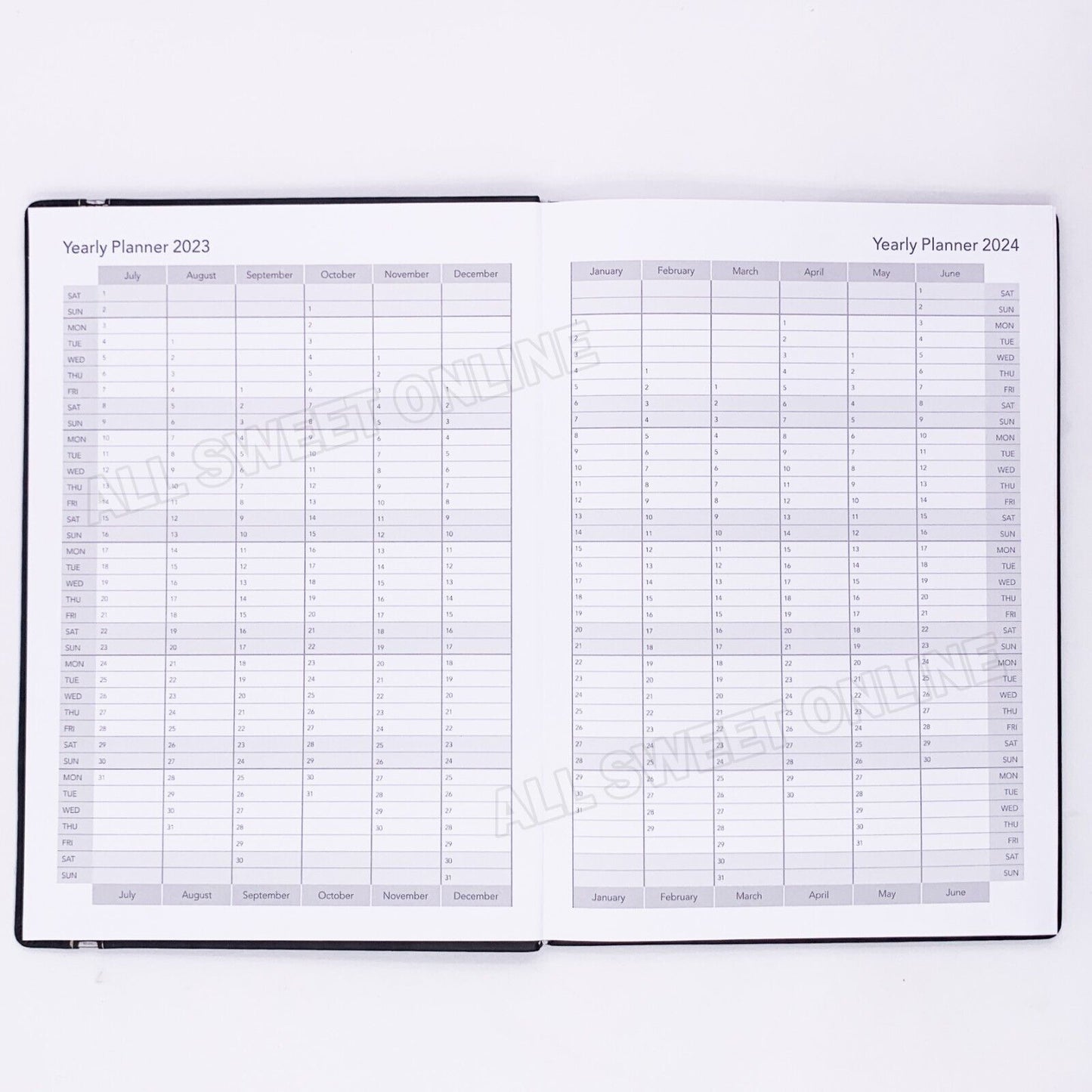 2023 2024 Financial Year Diary A5 Week To View Black Hard Cover Planner Organiser