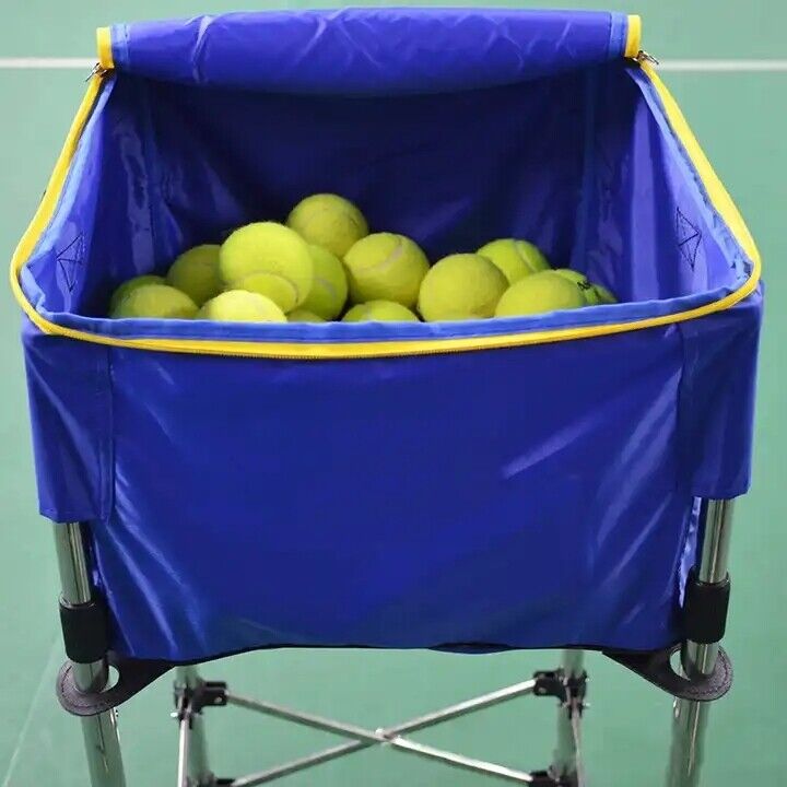 Tennis Ball Cart Trolley Storage Bag Coaches Basket With Wheels