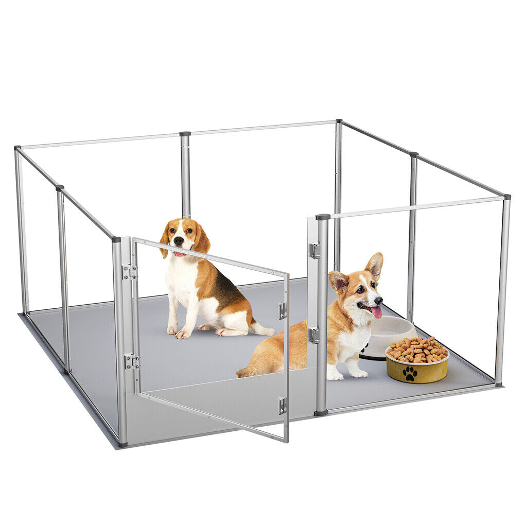 High-toughness Arcrylic Dog Playpen Birth Panels w Aviation Aluminum Frame＆Door