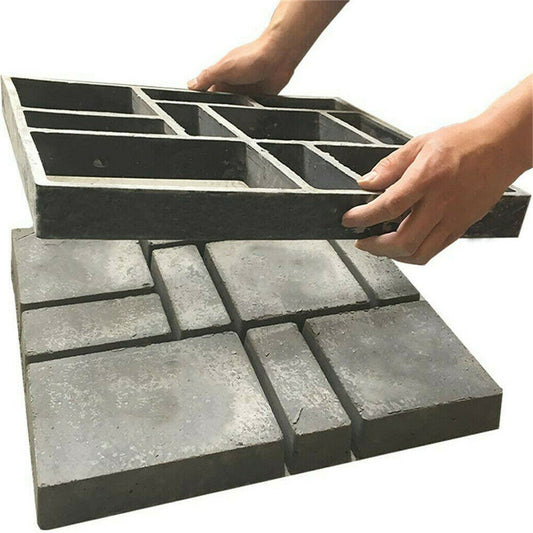 10Grids Garden Paving Brick Patio Concrete Slabs Maker Path Driveway Stone Mould