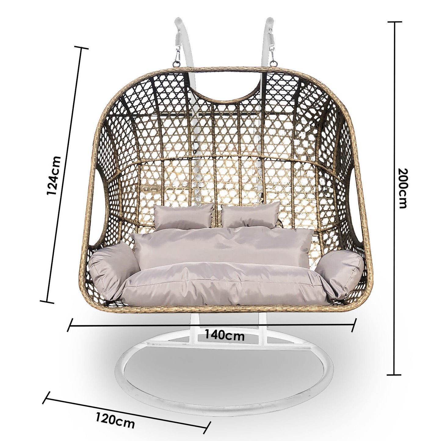 Arcadia Furniture 2 Seater Rocking Egg Chair Outdoor Wicker Rattan Patio Garden