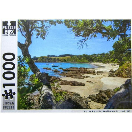1000 Piece Puzzle Box Jigsaw Puzzle - Palm Beach, Waiheke Island New Zealand