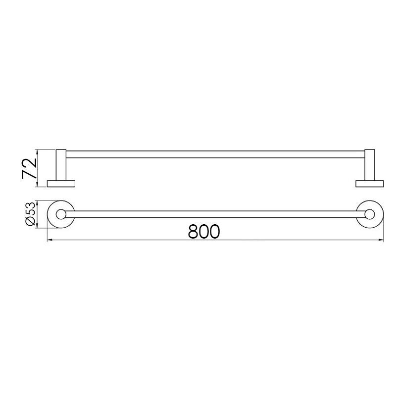 Bathroom Round Single Towel Rail 750mm Wall Mounted Brass Chrome