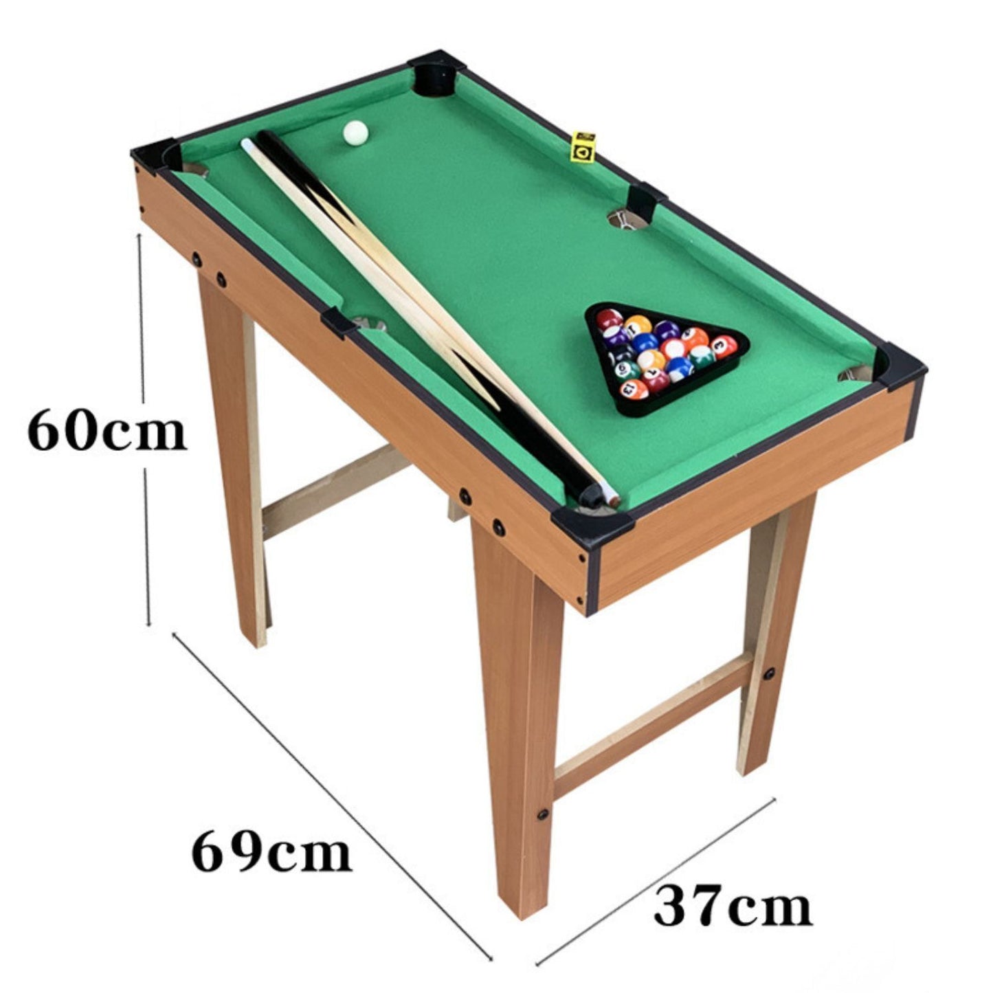 GOMINIMO 69cm Mini Pool Game Table with 2 Sticks (Wooden and Green)