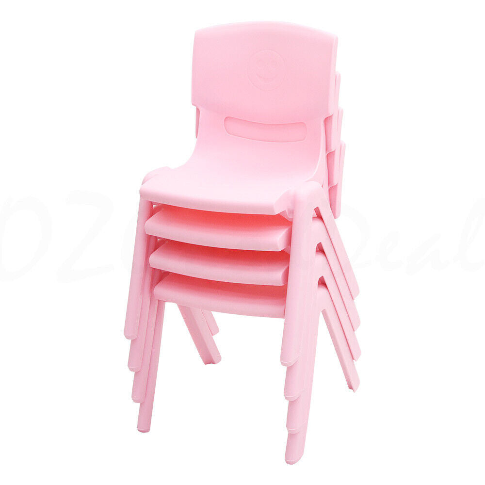 10 x Kids Children Toddler Plastic Chair Light Pink Hold Up to 100KG