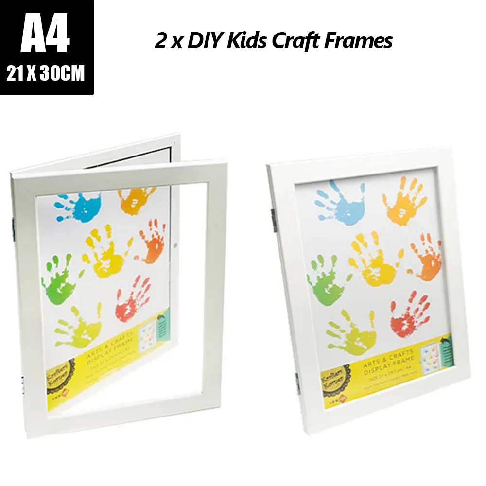 2 x DIY Craft Kids Photo Display Frames A4 Size Drawing Painting Portrait Frames