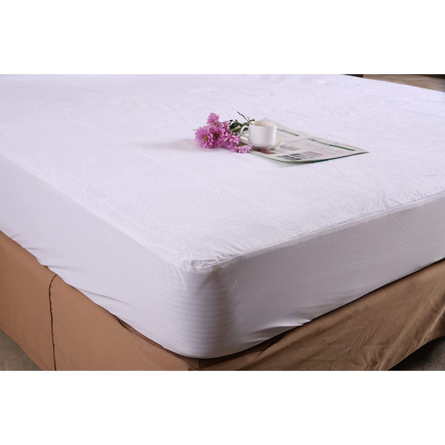 Gominimo Bamboo Terry Waterproof Mattress Protector Fitted Cover Queen Bed