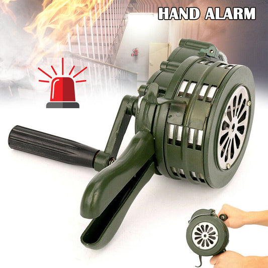 110dB Loud Hand Crank Siren Horn Manual Operated Air Raid Alarm Emergency Safety