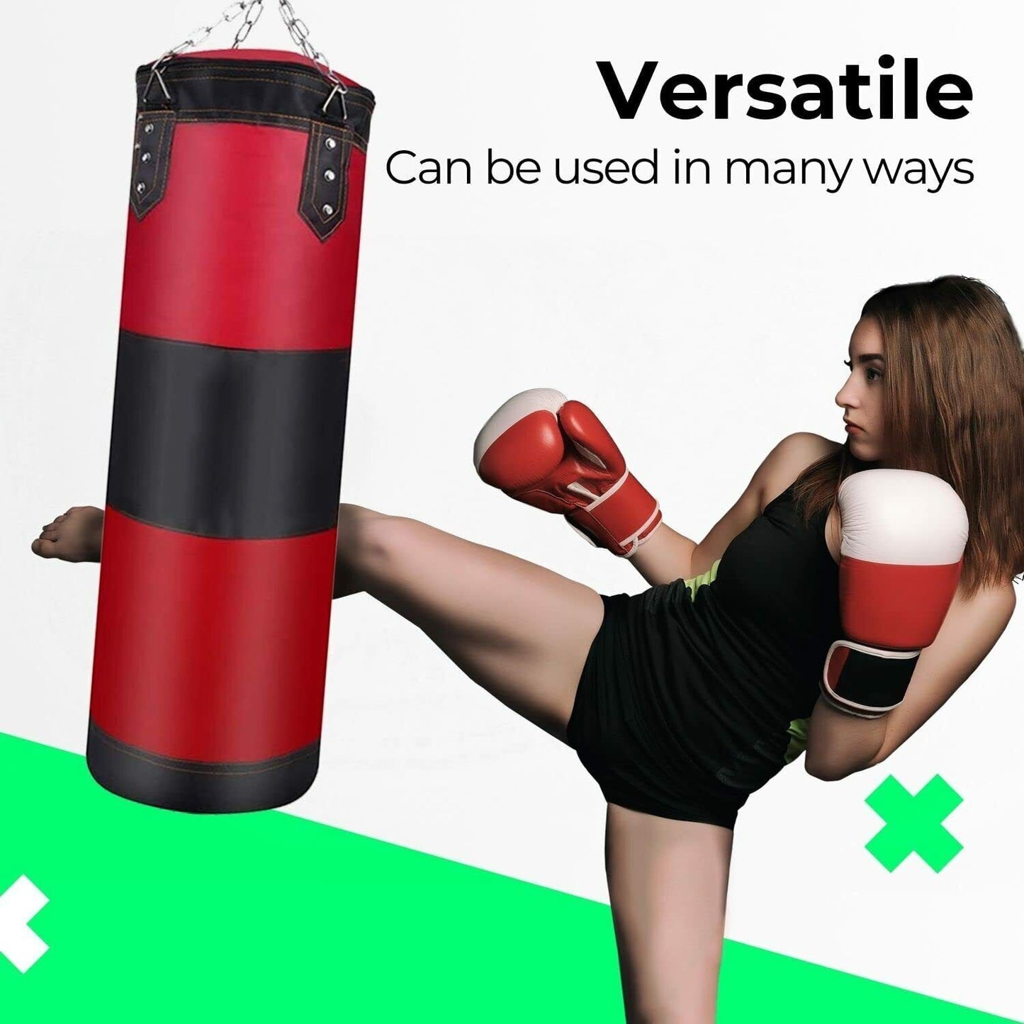 Hanging Boxing Bag with Gloves for Punching and Kicking Training 80cm