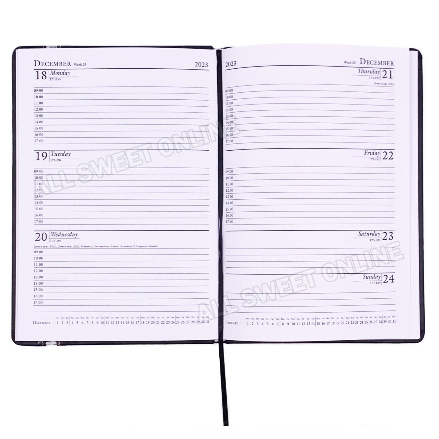 2023 2024 Financial Year Diary A5 Week To View Black Hard Cover Planner Organiser