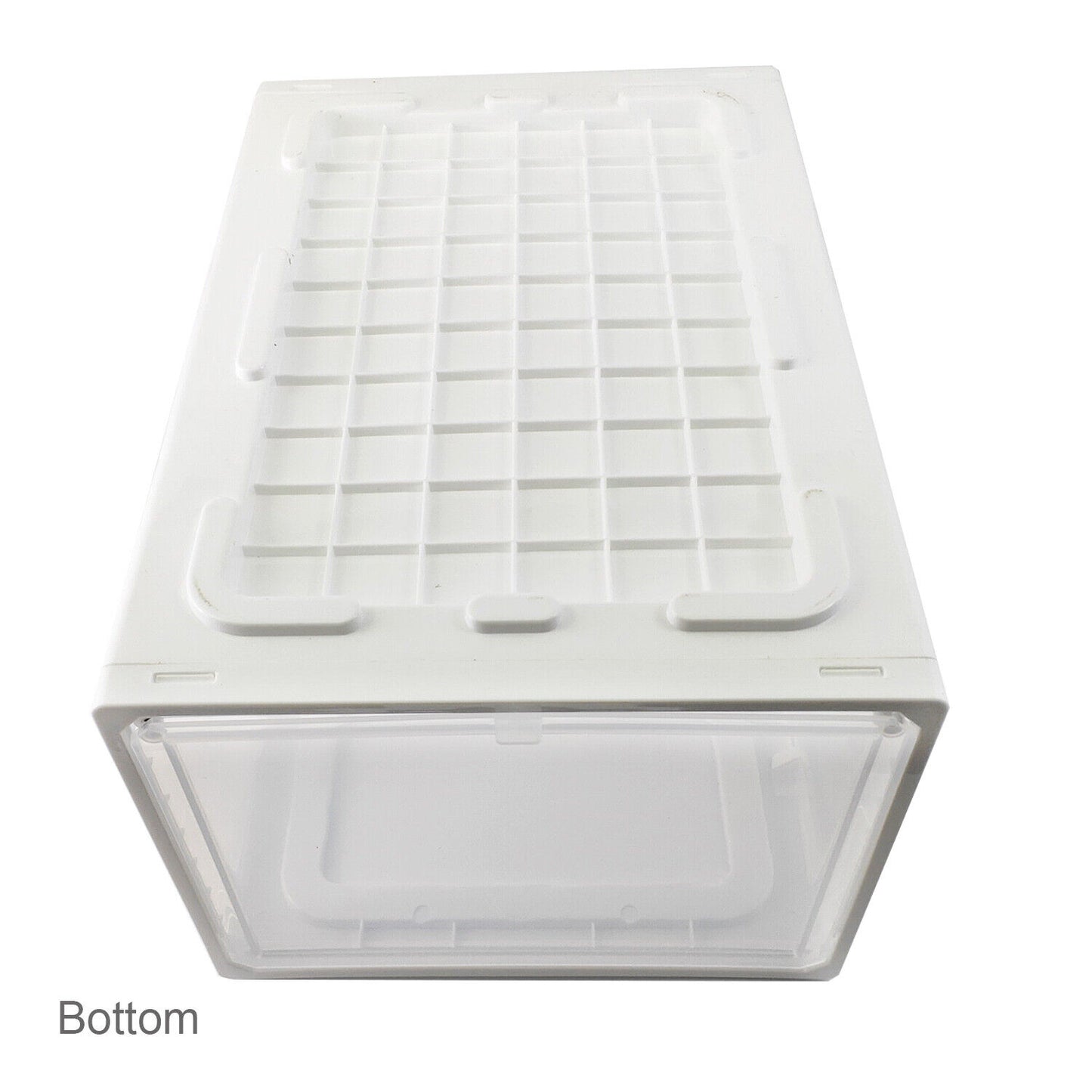 10xExtra Large Plastic Shoe Box Stackable Clear Storage Container Heavy Duty Wht