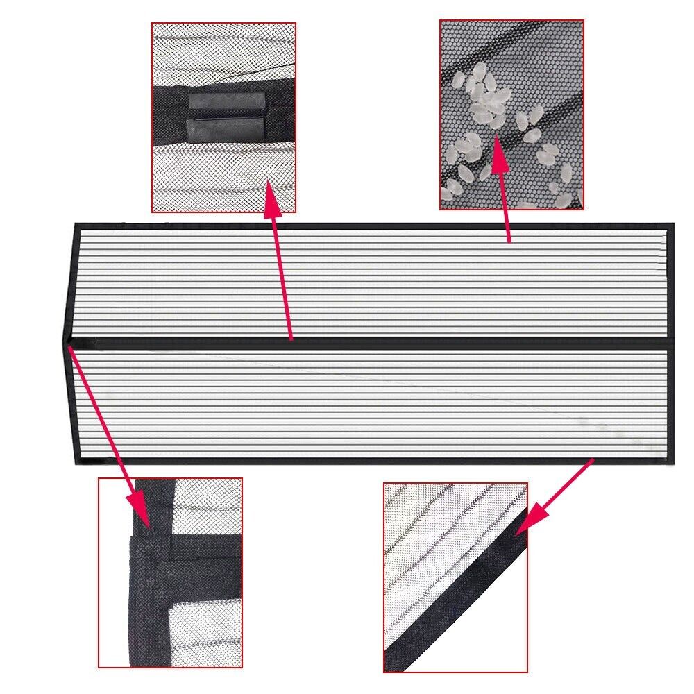 2x Mesh Magnetic Fly Screen Mosquito Bug Door Curtain  Hands Free