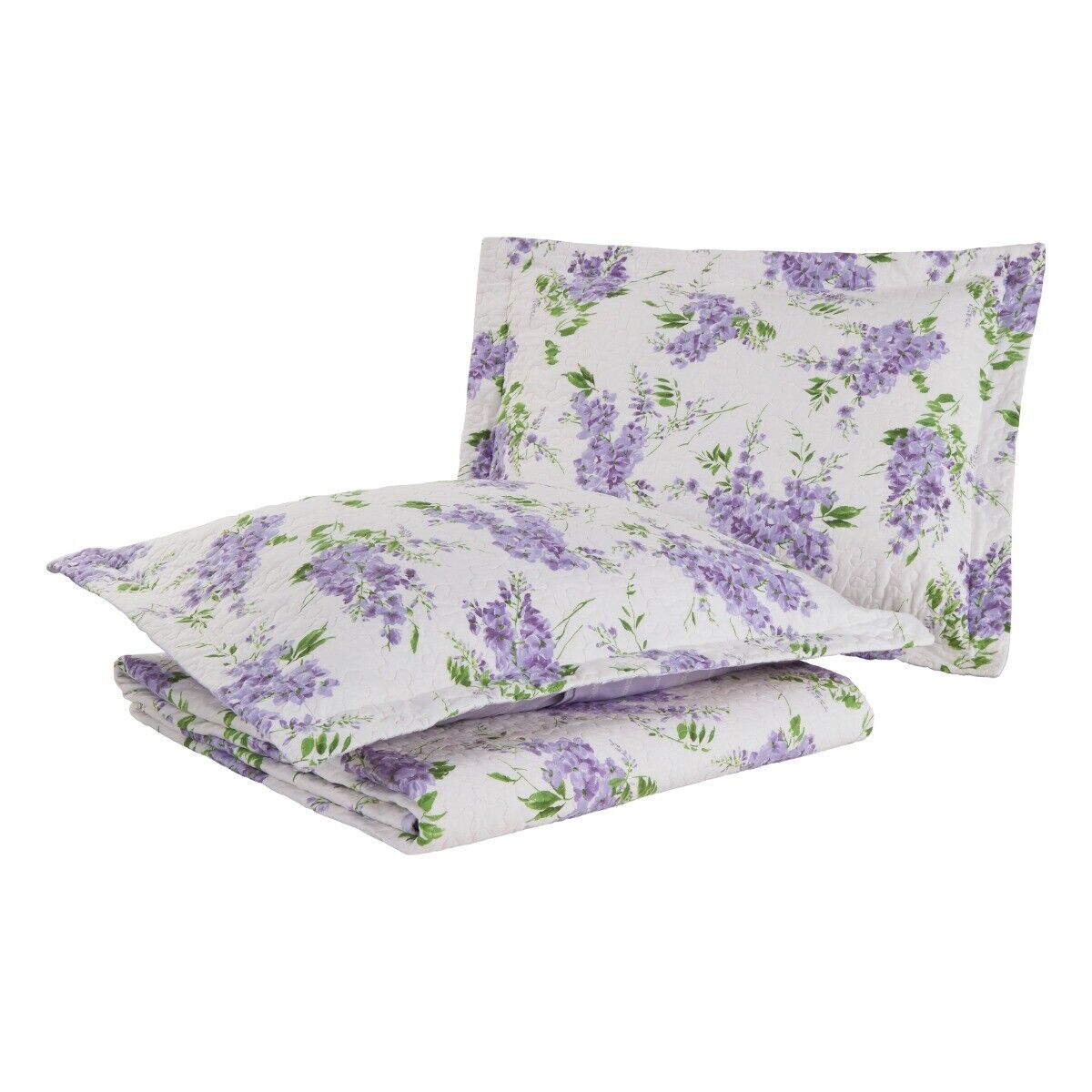 Laura Ashley Keighley Printed Coverlet Set -Lilac