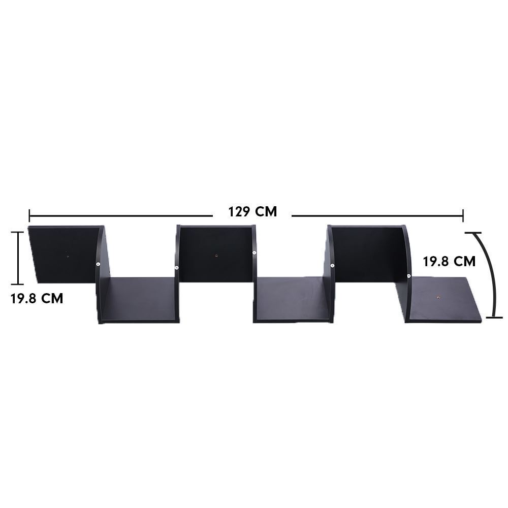 Zig Zag Corner Shelf Display Storage Rack 5 Tier Wall Organiser Decorative Black