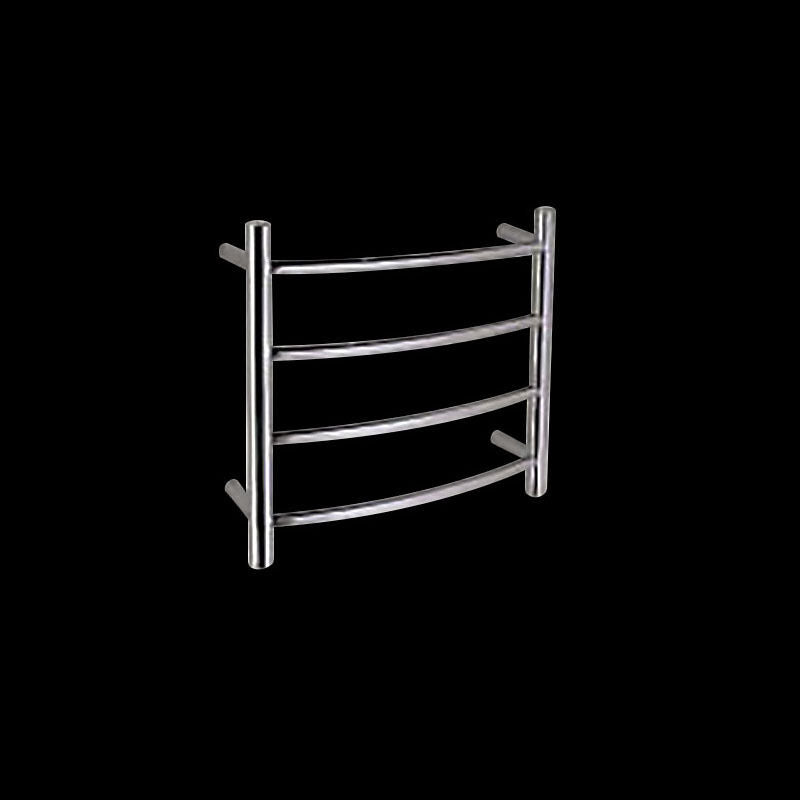 Heated Towel Rail Round 4 Curved Bars 500x440 Dual Wiring Hard Wired Wall Mount