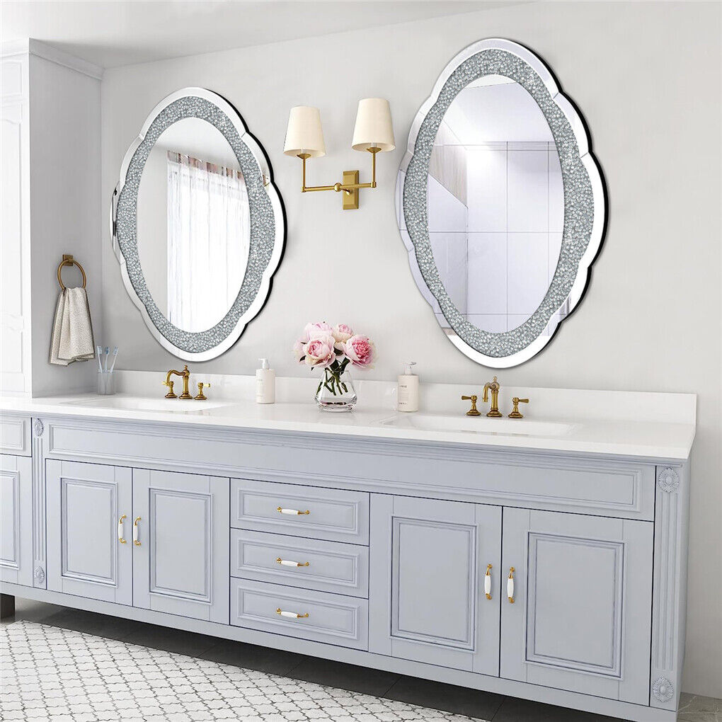 Scalloped Oval Wall Mirror Antique Princess Decor Bathroom Basin Vanity Mirror