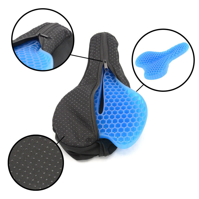 Bike Seat Cover Comfort Cool Honeycomb Gel Cycling Bicycle Saddle Cushion Pad