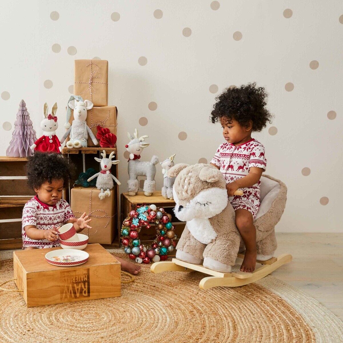 Jiggle & Giggle Baby Rocker Plush Stuffed Deer with Chair