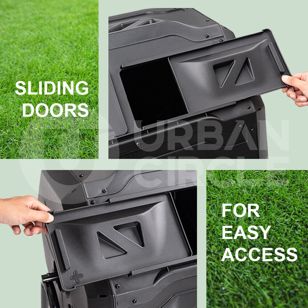 Groverdi 160L Compost Bin Tumbling Composter Dual Chamber Rotating Recycle Waste