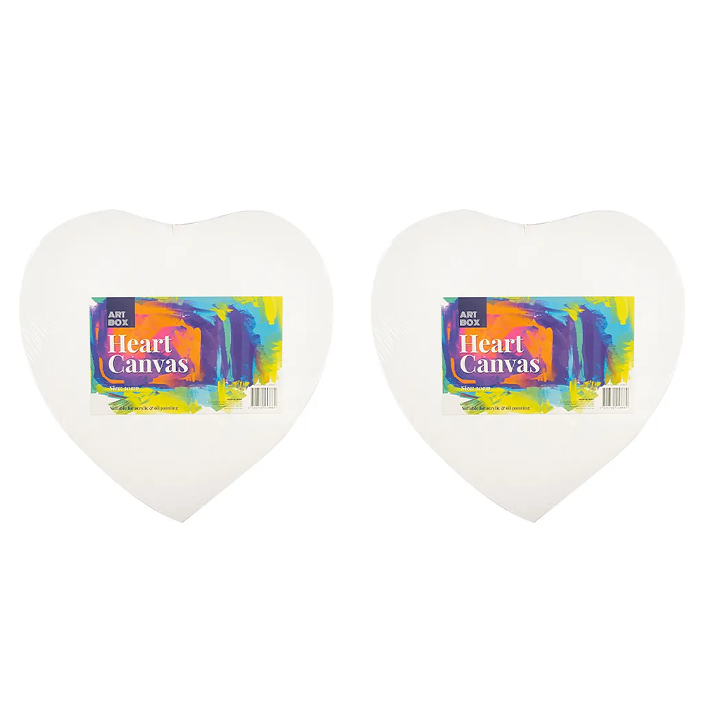 2x Artist Canvas Heart Shape Blank Canvas 30cm Crafts Art Supply