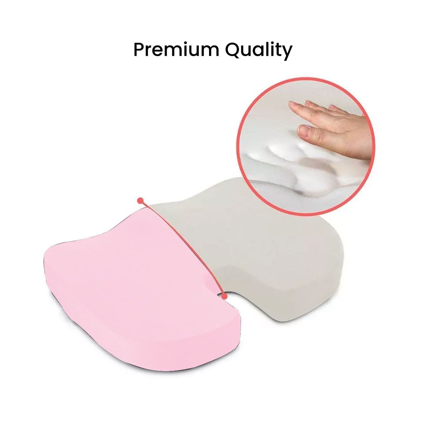 Soft Memory Foam Seat Coccyx Pain Relieving Chair Cushion Light Pink