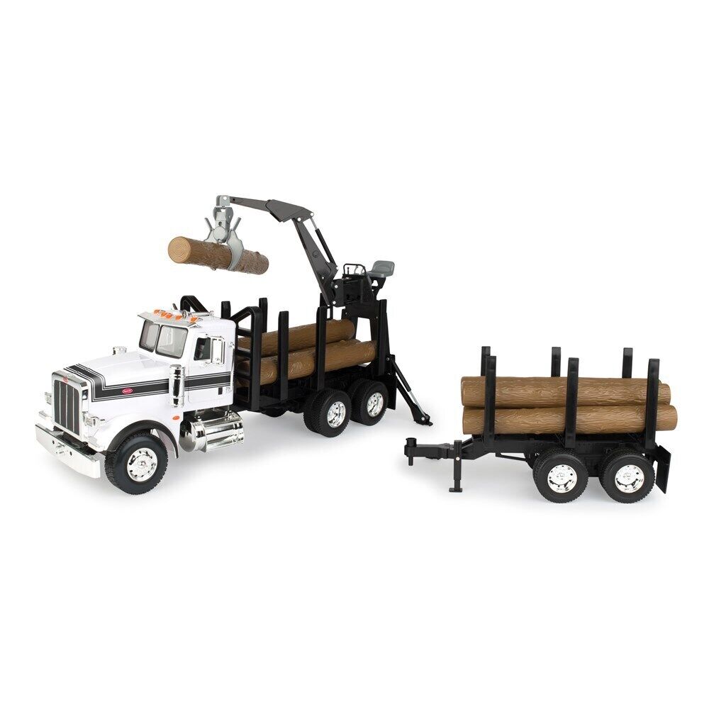 ERTL Big Farm Peterbilt Logging Truck with Pup Trailer & Logs 1:16 Scale