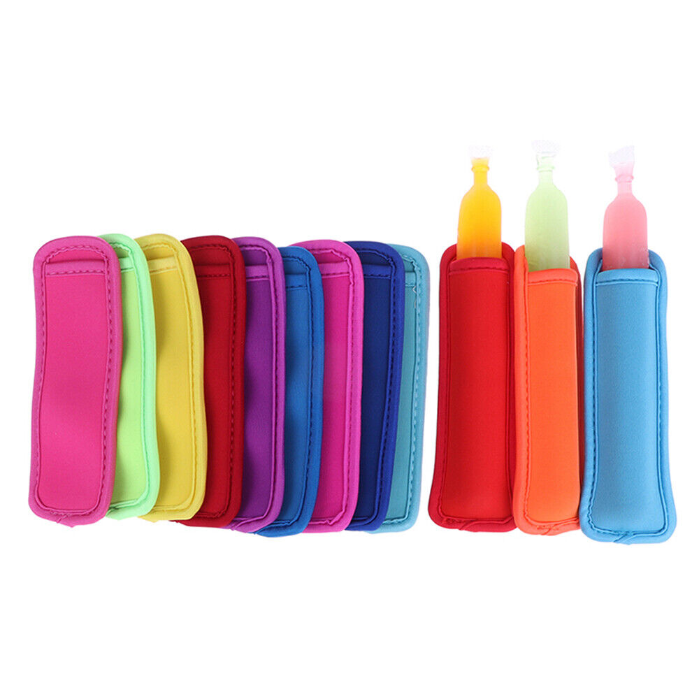 10PCS Colorful Ice Sleeves Freezer Reusable Summer Icy Block Lolly Cream Holder