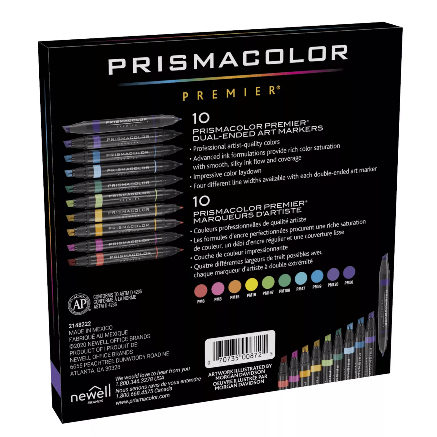 10 Pack Prismacolor Premier Double Sided Art Markers Fine Chisel Tip Dual