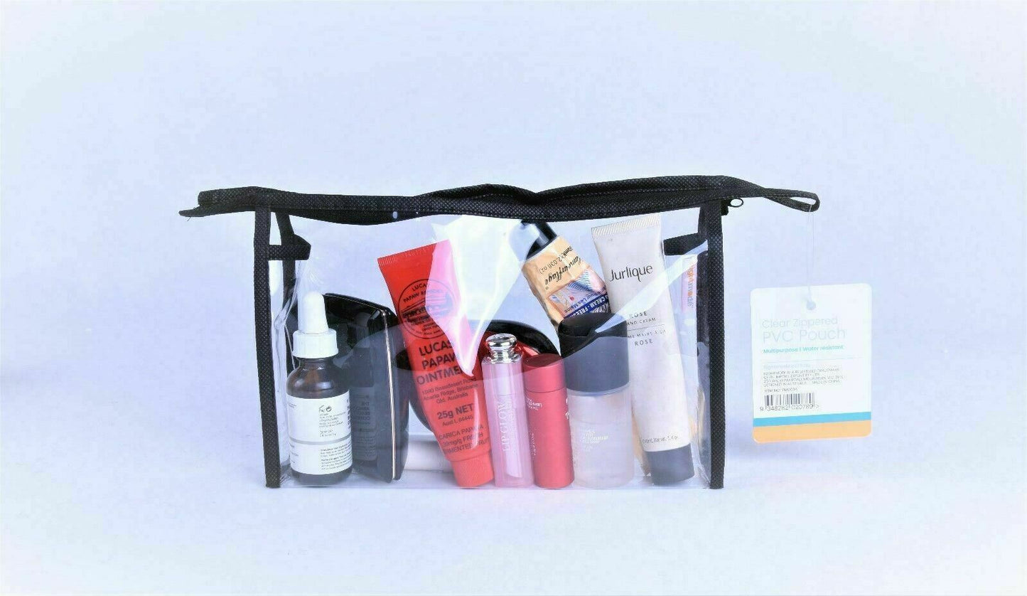 Zipped Pouch Kit Transparent Clear Waterproof PVC Travel Cosmetic Bag Storage