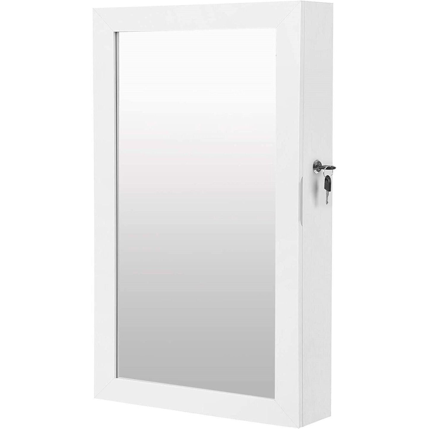 Songmics Lockable 2-in-1 Jewelry Cabinet Armoire with Mirror White