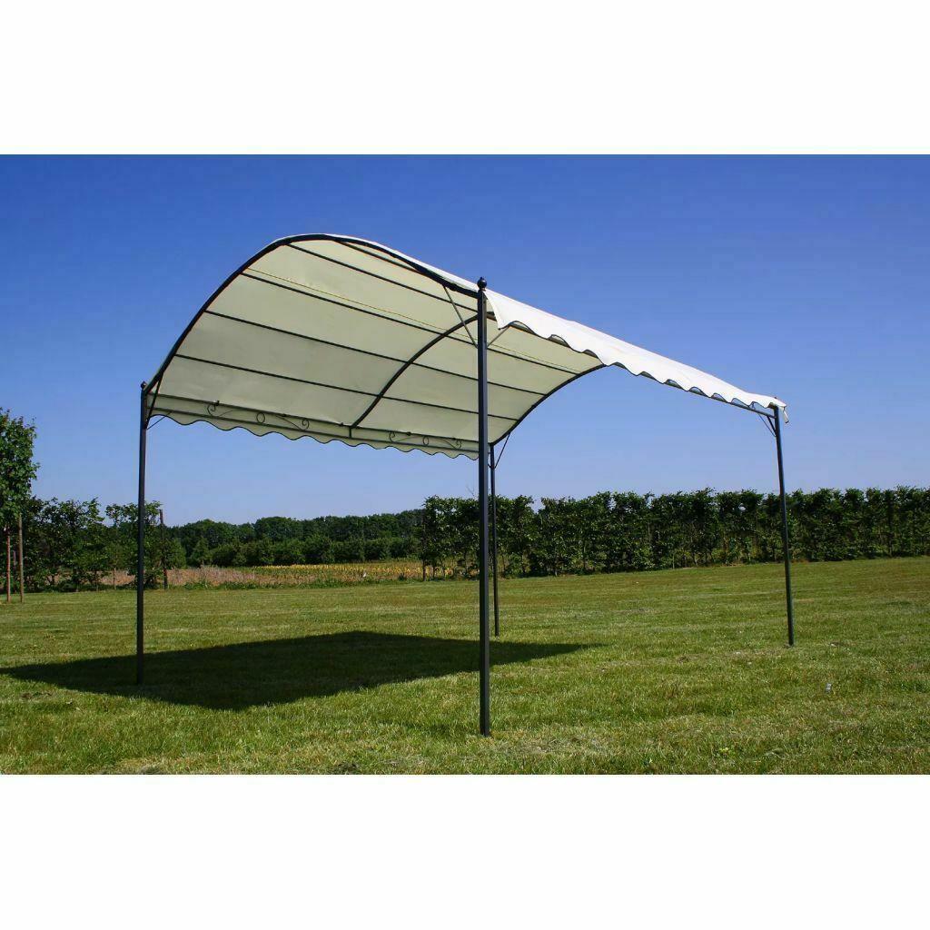 Fabric Outdoor Carport Backyard Shelter Shade Canopy Gazebo - Cream White