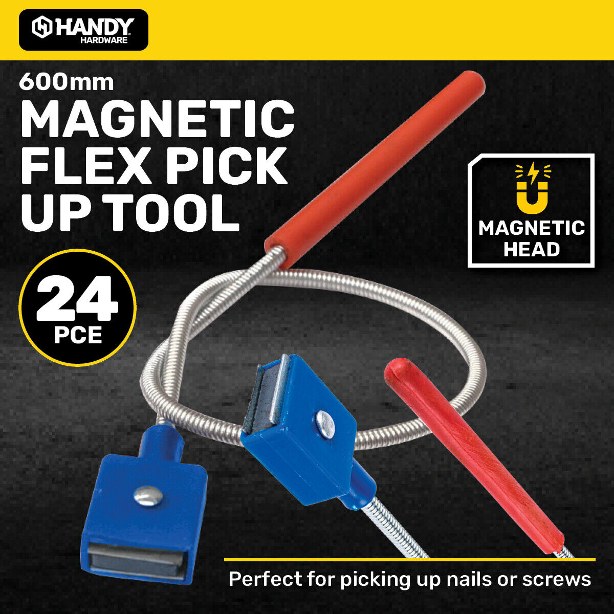 24PCE Pick-Up Tool Magnetic Flexible Strong Multipurpose 60cm