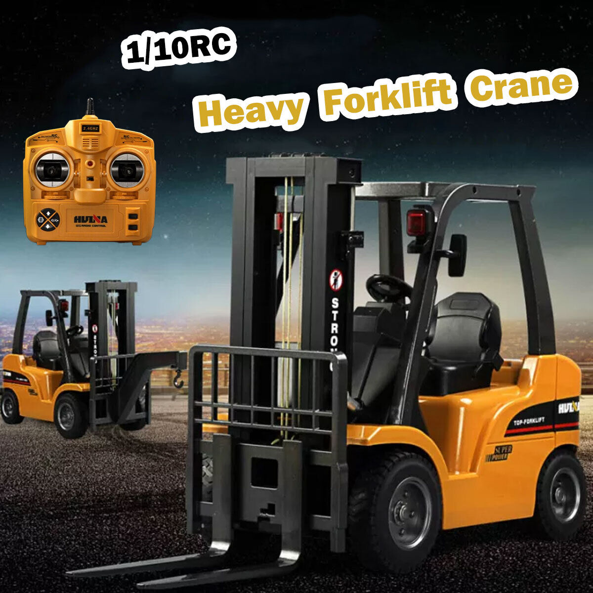 Huina 1/10 RC ForkLift Excavator Industrial Construction Vehicle Truck Toy Kids