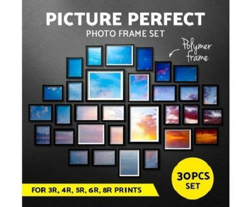 30 PCS Family Friends Photos Pictures Home Frame Set Wall Hanging Decor - Black