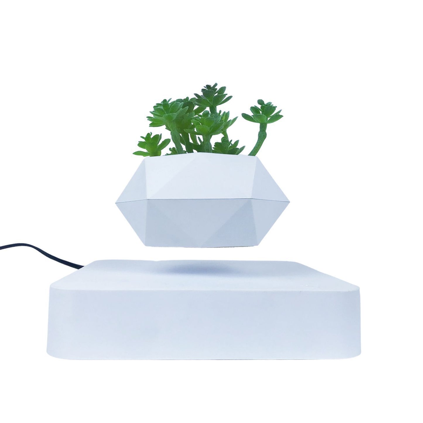 GOMINIMO Magnetic Levitating Plant Pot for Indoor Home Garden White