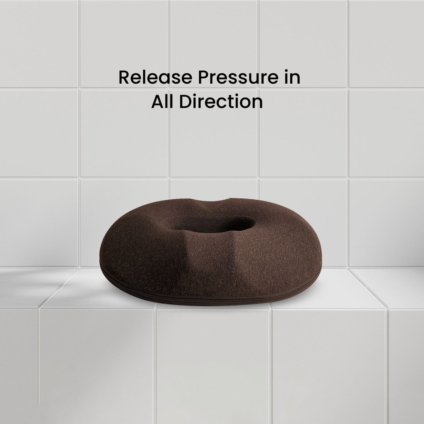 Memory Foam Seat Donut Ring Coccyx Pain Relieving Cushion Brown