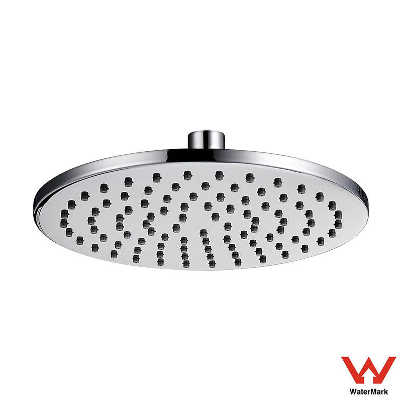 Cora Round Overhead Shower 200mm Round Brass Swivel Rain Head Bathroom Chrome