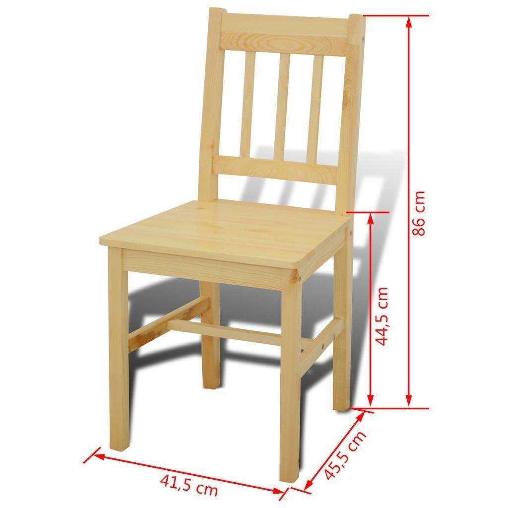 5 Piece Solid Wooden Dining Dinner Breakfast Table and Seat Chairs Set - Natural