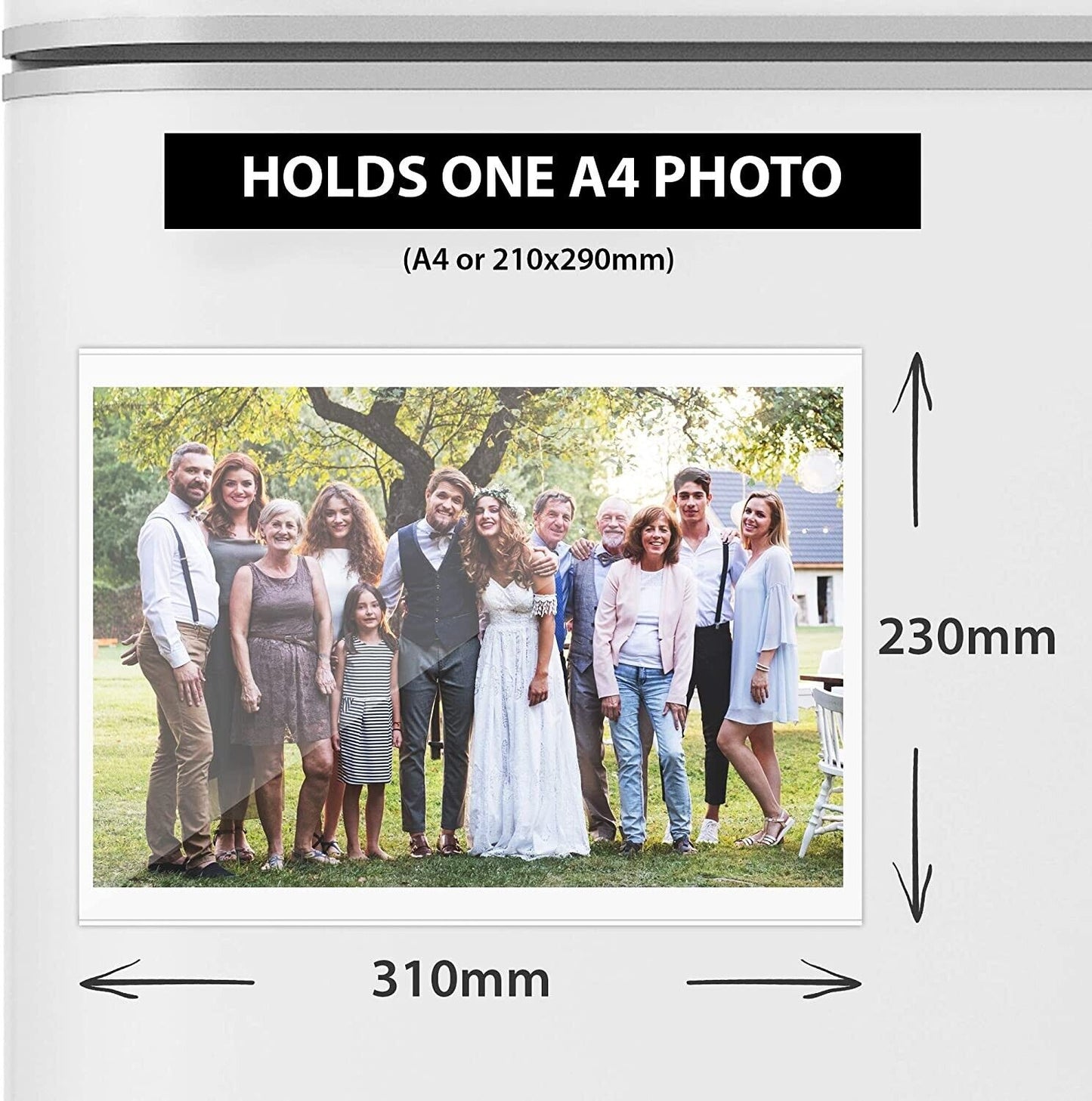 Shot2go Pack of 4 A4 Magnetic Photo Fridge Frame Pockets