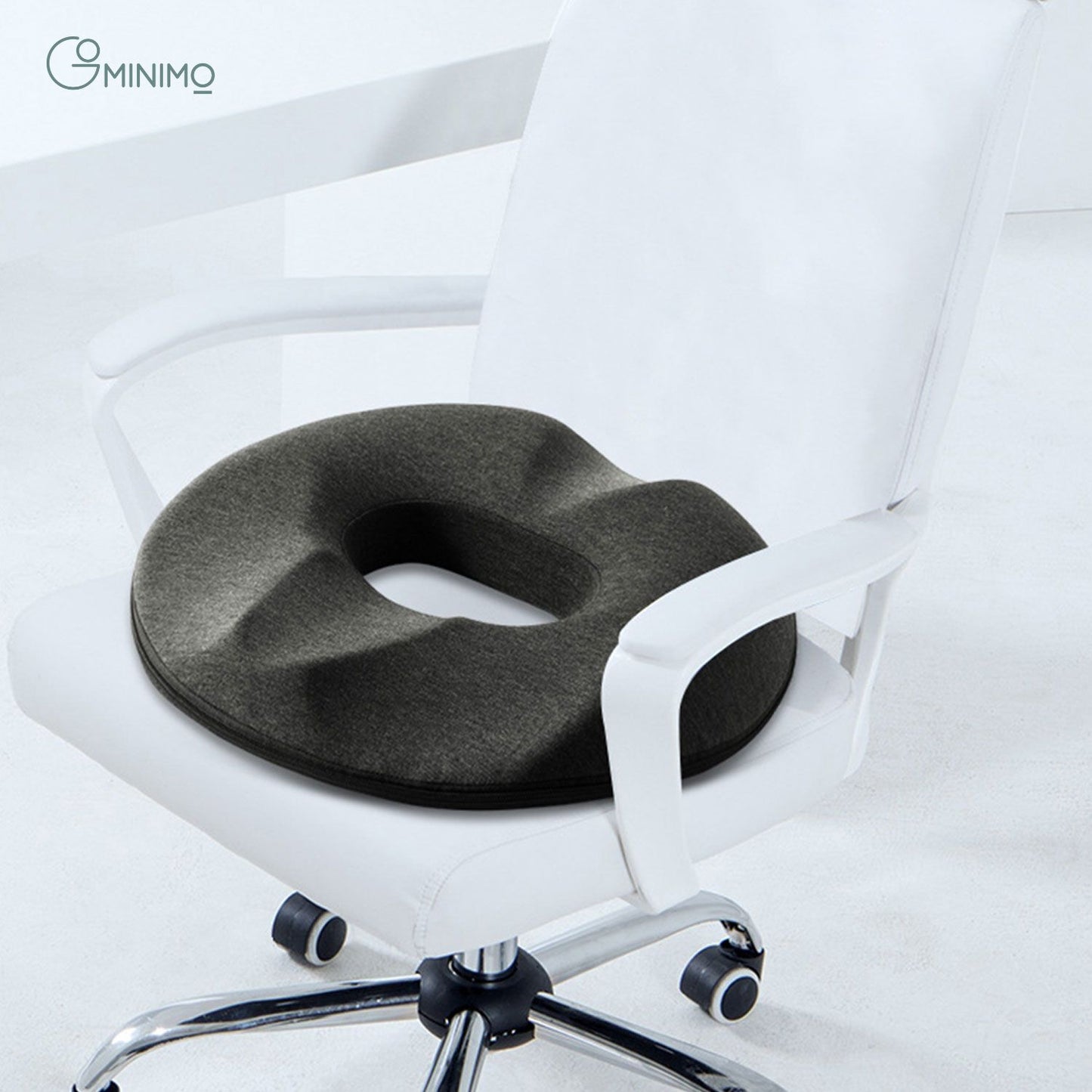 Memory Foam Seat Donut Ring Coccyx Pain Relieving Cushion Black