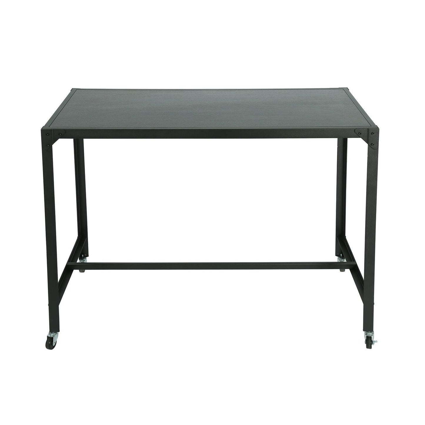 FORET Computer Desk Office PC Laptop Table Study Workstation Home Black Metal