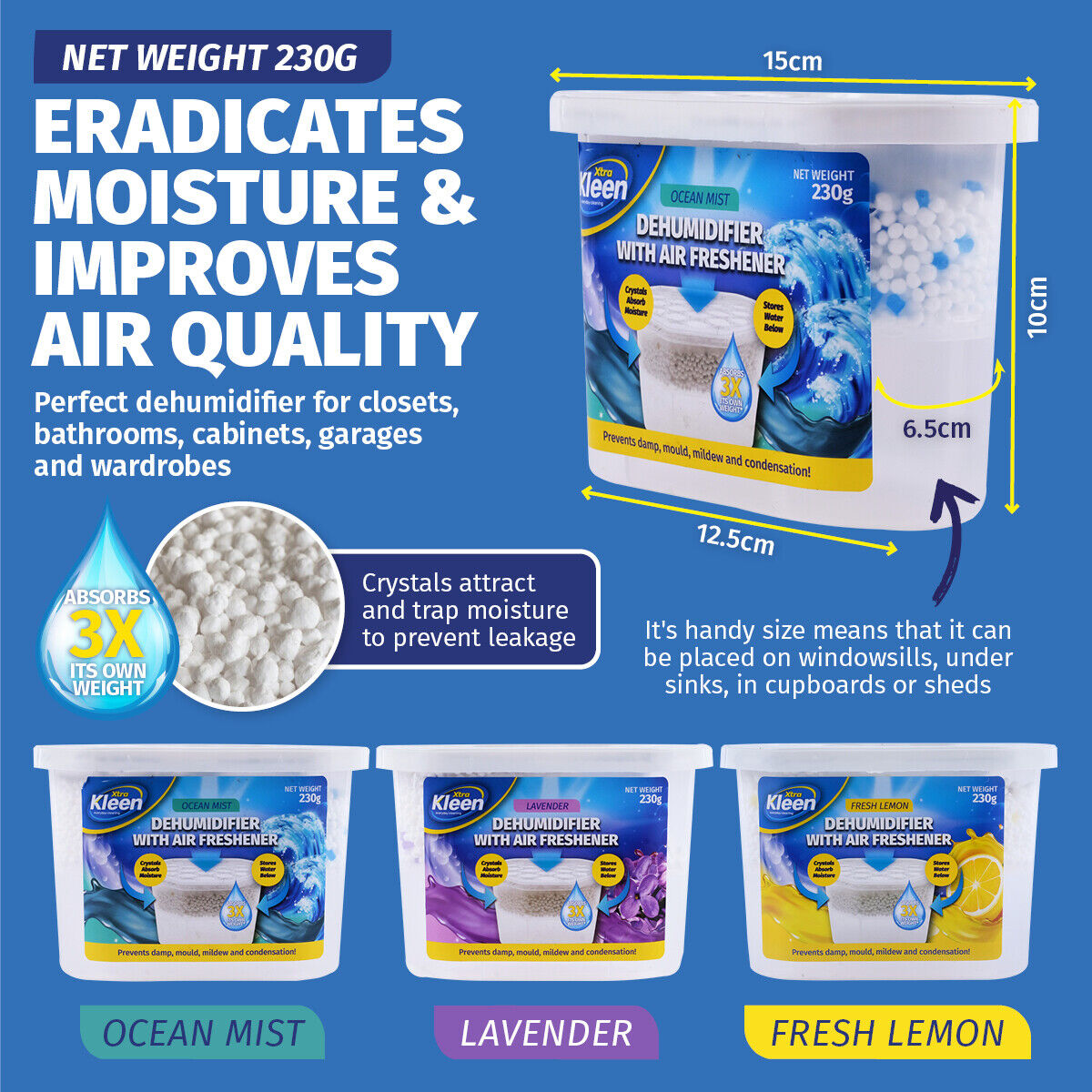 Xtra Kleen® 36PCE Dehumidifier Scented Mould Mildew Prevention 230g