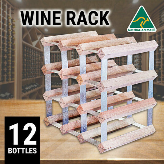 12 Bottles Wine Racks Wooden Storage Organiser Cellar Holder Kitchen Bar Display