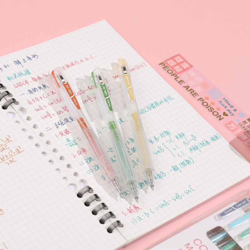 9 Morandi Color Gel Ink Pen 0.5mm Retractable Writing Drawing For Diary Journal