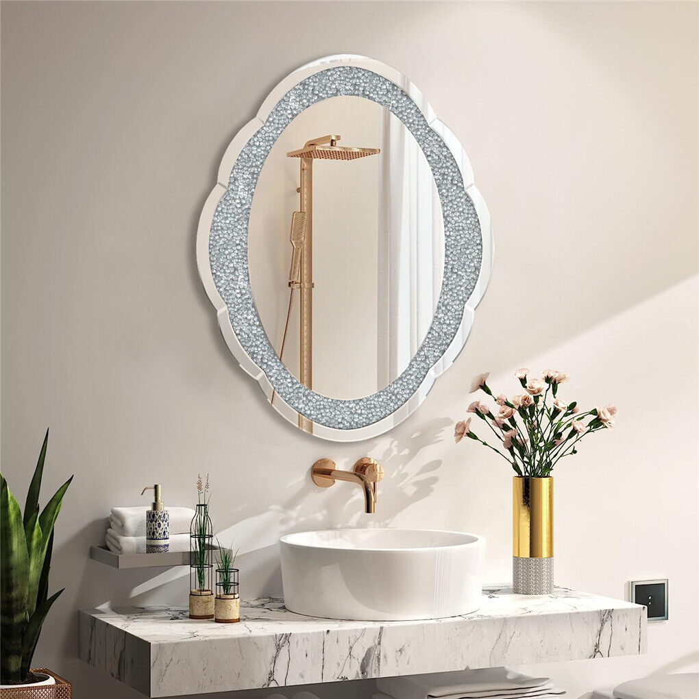 Scalloped Oval Wall Mirror Antique Princess Decor Bathroom Basin Vanity Mirror